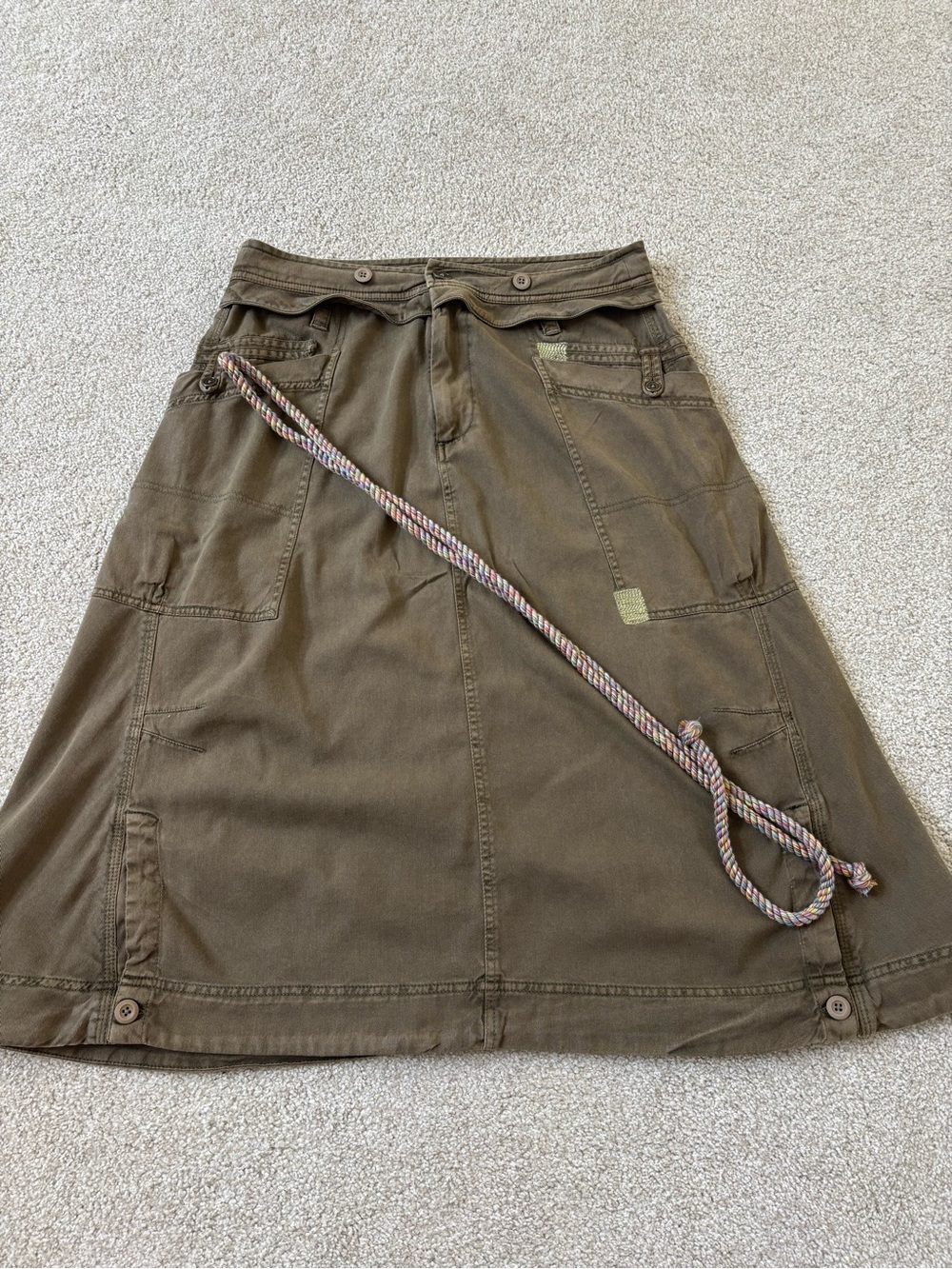 Free People We The Free Sibyla Midi Skirt - Olive Green
